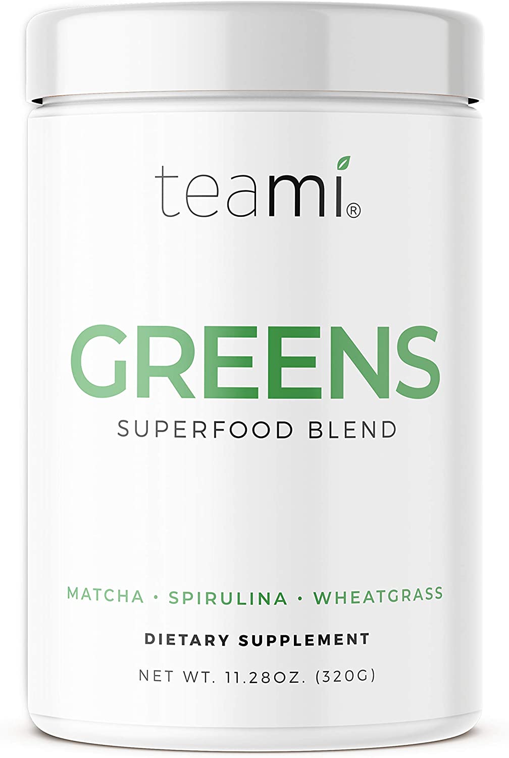 Teami Greens Superfood Powder, Immune Support Supplement, Super Greens Powder with Super Green Mixed Veggie Ingredients, Green Juice with Spirulina, Spinach, Kale, and Acai for Delicious Smoothie Mix