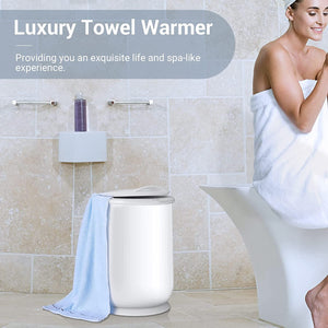 2023 Upgrade Towel Warmers Timer Function Auto Shut Off 20L Large Capacity Hot Towel Warmers Bucket Portable for Bathroom, Ideal Gift for Mother's Day, White